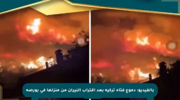بالفيديو: دموع فتاة تركية بعد اقتراب النيران من منزلها في بورصة